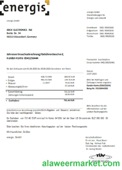 Germany Energis utility business bill,  SCR